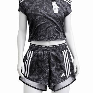 NWT Adidas Women's Black Patterned Athletic Shorts